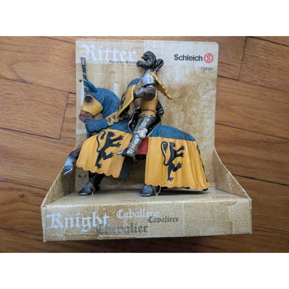 Schleich Ritter World Tournament Blue Knight 70020 on Horse Retired‎ Figure NEW